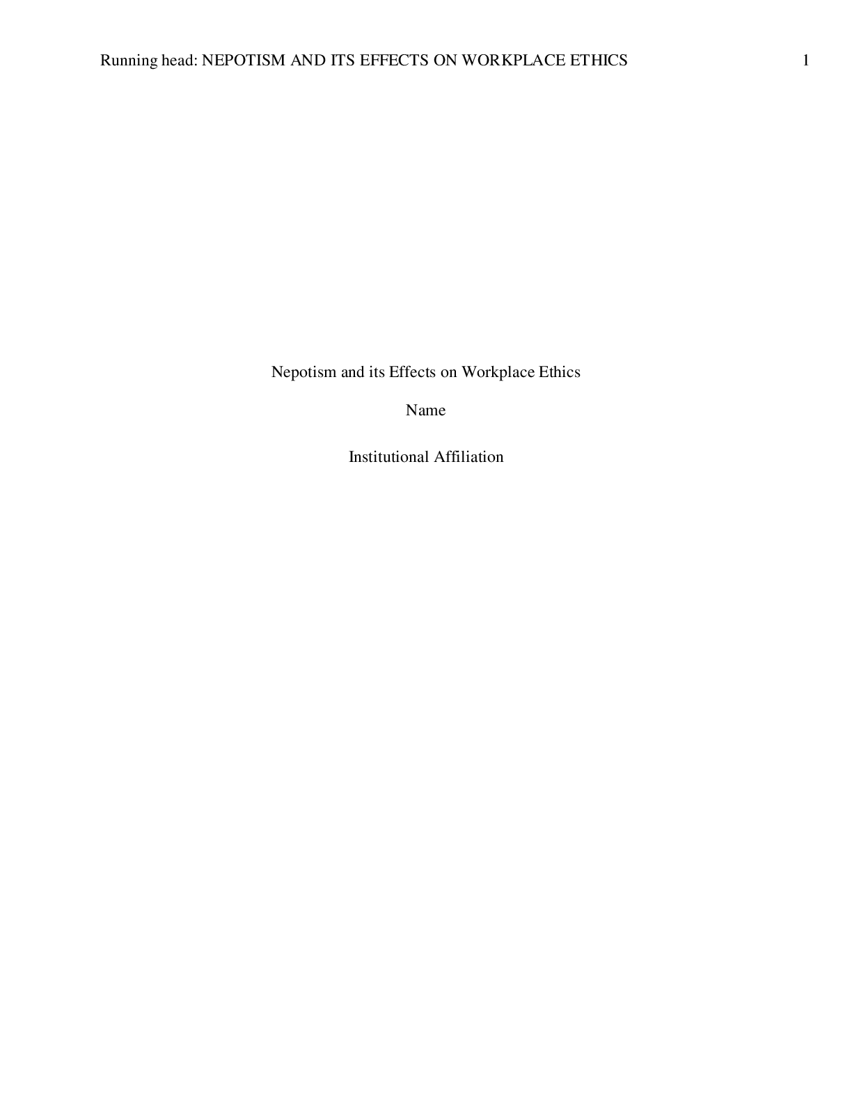 Preview image for Nepotism and its Effects on Workplace Ethics